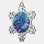 Magische blauwe vlinder tin sneeuwvlok ornament (Rechts)