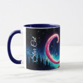 Magische blauwogige katachtige onder heldere sterr mok (Links)