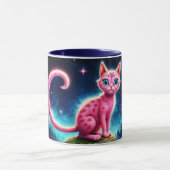 Magische blauwogige katachtige onder heldere sterr mok (Midden)