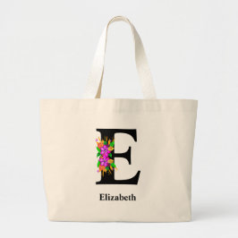 Magische bloem bewerkbare monogrammen  grote tote bag