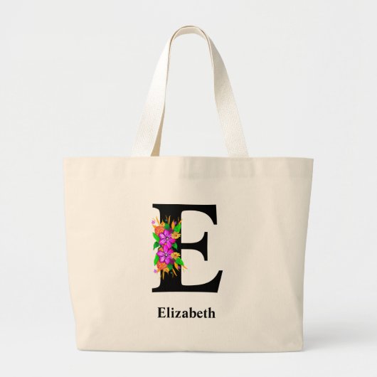 Magische bloem bewerkbare monogrammen  grote tote bag (Voorkant)