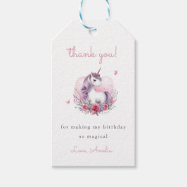 Magische Bloem Eenhoorn Piano Bedankt Cadeaulabel