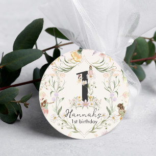 Magische Bloem Fee Verjaardag Ronde Sticker