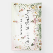 Magische Bloem Fee | Verjaardag Welkom Spandoek (Verticaal)