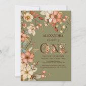 Magische Bloemen 1e Verjaardagsfeest Kaart (Voorkant)