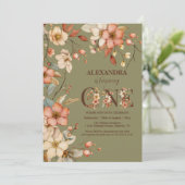 Magische Bloemen 1e Verjaardagsfeest Kaart (Staand voorkant)