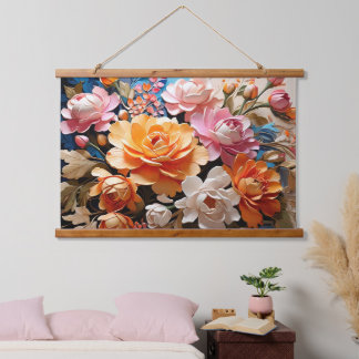 Magische Bloemen AI Kunst Schilderende Schoonheid Hangend Wandkleed