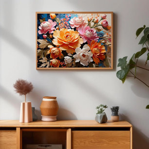Magische Bloemen AI Kunst Schilderende Schoonheid Poster