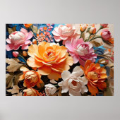 Magische Bloemen AI Kunst Schilderende Schoonheid Poster (Voorkant)