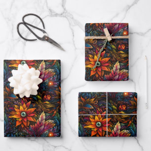Magische Bloemen & Bladeren Inpakpapier Vel