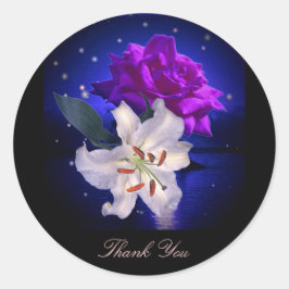 Magische bloemen - Dank u wel! Ronde Sticker