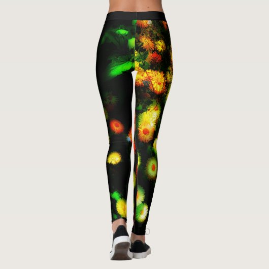 Magische bloemen funky leggings (Achterkant)