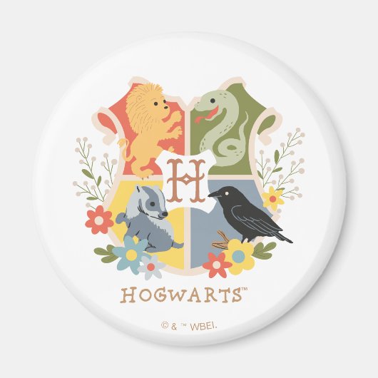 Magische Bloemen HOGWARTS™ Wapen Magneet (Voorkant)