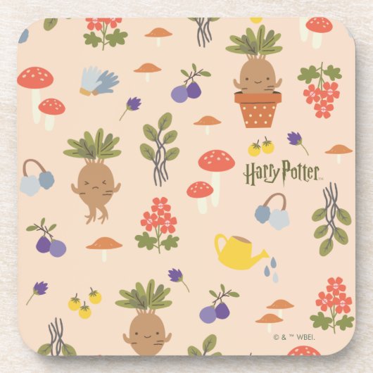 Magische bloemen Mandrake patroon Bier Onderzetter (Voorkant)