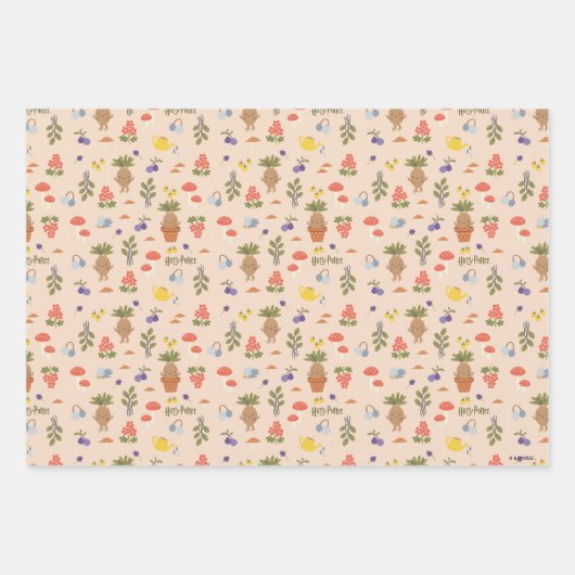 Magische bloemen Mandrake patroon Inpakpapier Vel (Voorkant 2)