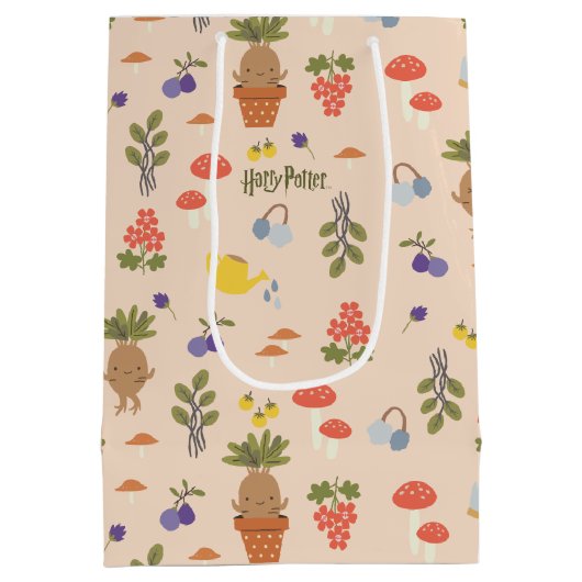 Magische bloemen Mandrake patroon Medium Cadeauzakje (Achterkant)