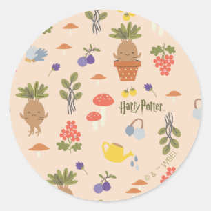 Magische Bloemen Mandrake Patroon Ronde Sticker