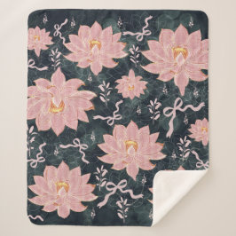 Magische bloemen met glinsterend ontwerp  sherpa deken
