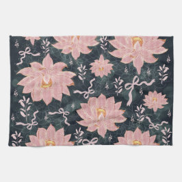 Magische bloemen met glinsterend ontwerp  theedoek