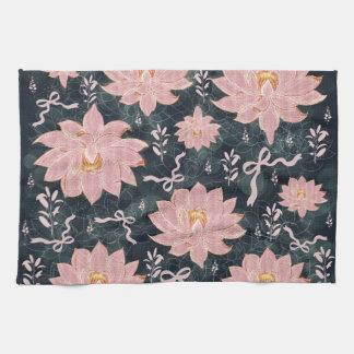 Magische bloemen met glinsterend ontwerp  theedoek