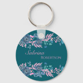 Magische bloemen personaliseren naam sleutelhanger (Voorkant)