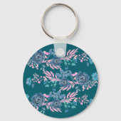 Magische bloemen personaliseren naam sleutelhanger (Achterkant)