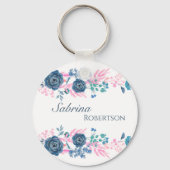Magische bloemen personaliseren naam sleutelhanger (Voorkant)