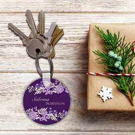 Magische bloemen personaliseren naam sleutelhanger