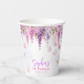 Magische Bloemen Wisteria Butterly Kids Verjaardag Papieren Bekers (Voorkant)