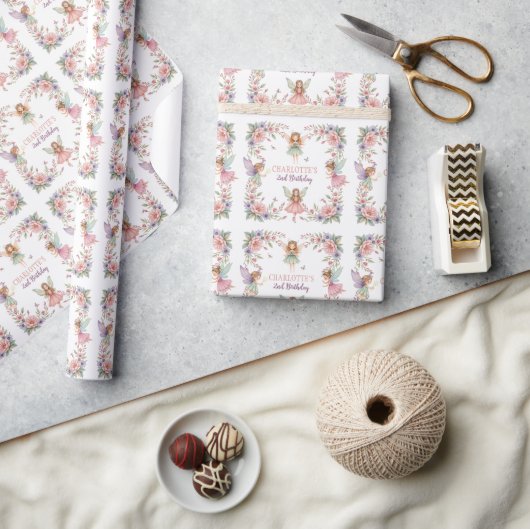 Magische bloemenfee 2e verjaardag cadeaupapier (Crafts)