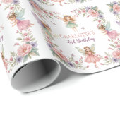 Magische bloemenfee 2e verjaardag cadeaupapier (Rol Hoek)
