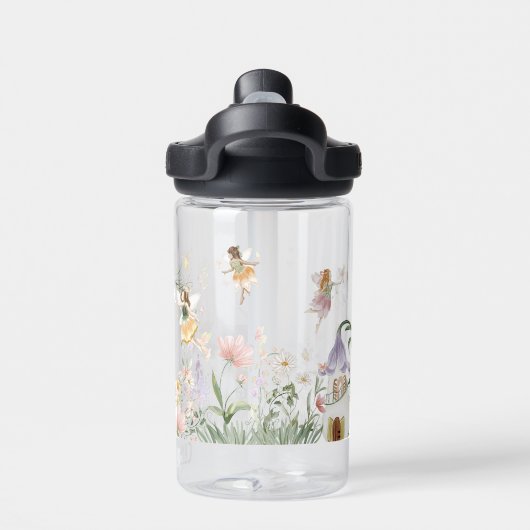 Magische bloemenfee | Monogram Waterfles (Achterkant)