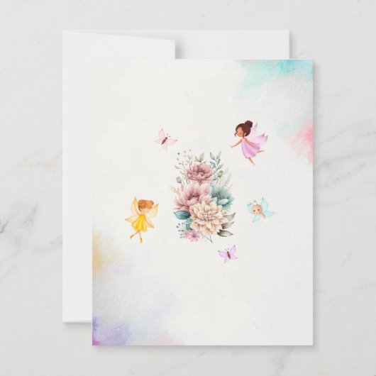 Magische Bloemenfee Prinses wordt vier  wat Kaart (Achterkant)