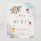 Magische Bloemenfee Prinses wordt vier  wat Kaart (Voorkant / Achterkant)