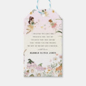 Magische bloemenfee | Verjaardag Cadeaulabel (Voorkant)