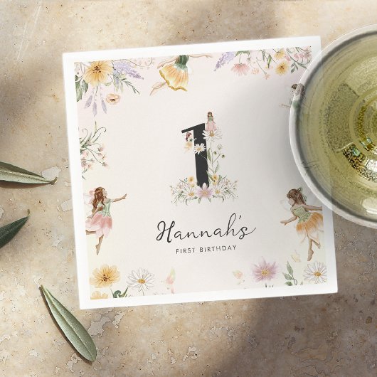 Magische Bloemenfee Verjaardag Servet