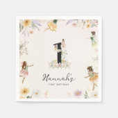 Magische Bloemenfee Verjaardag Servet (Voorkant)