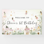Magische bloemenfee | Verjaardag Welkom Spandoek (Horizontaal)
