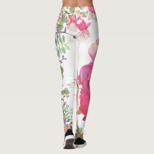 magische bloementuin over gedrukte leggings (Achterkant)