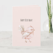 Magische Blos Roze Vogel Verjaardag Kaart (Voorkant)
