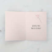Magische Blos Roze Vogel Verjaardag Kaart (Binnen)