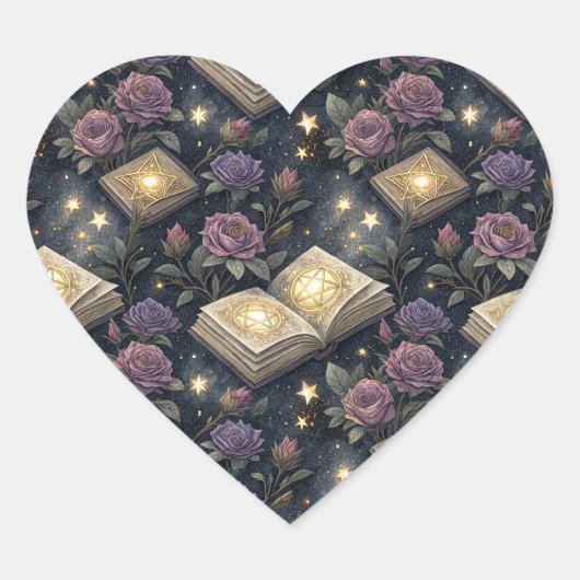 Magische Boeken Hart Sticker (Voorkant)