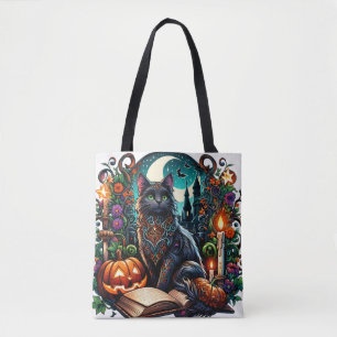 Magische Boeken Zwart Kat Tote Bag