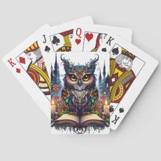 Magische Boekerige Uil Pokerkaarten
