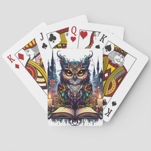 Magische Boekerige Uil Pokerkaarten (Achterkant)