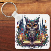 Magische Boekerige Uil Sleutelhanger (Voorkant)