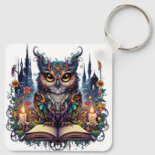 Magische Boekerige Uil Sleutelhanger (Achterkant)