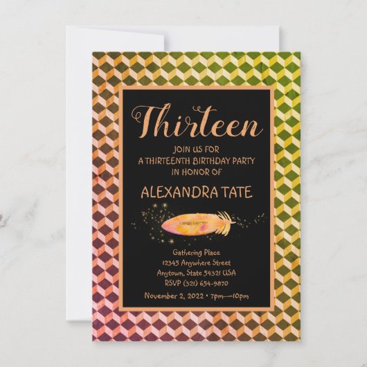 Magische Bohemian Feather Verjaardag uitnodiging (Voorkant)