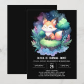 Magische Boho Fox Verjaardag digitaal Kaart (Voorkant / Achterkant)