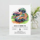 Magische Boho Monster Truck Verjaardag Kaart (Staand voorkant)